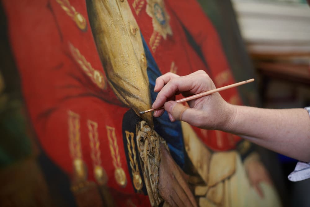 Conservation treatment in progress